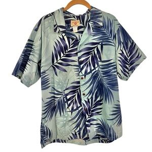 Hawaii Station Size L Mens Casual Shirt Tropical Print Button Up Short Sleeve